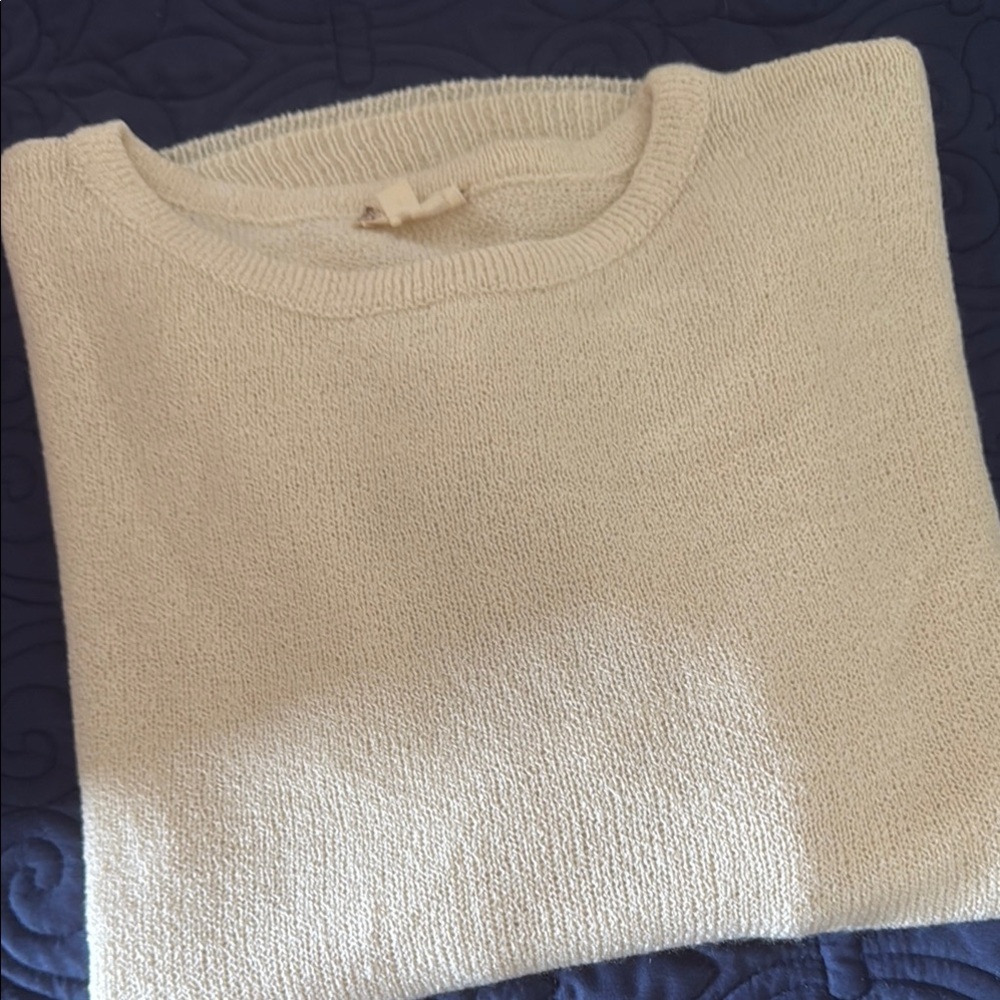 Hem & Thread Cream Crew Neck Sweater